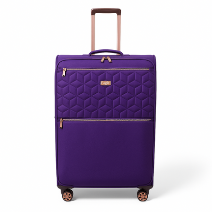 EAGLE Skyper Expandable Softshell Luggage – Super Light, 8-Wheel Spinner - Purple