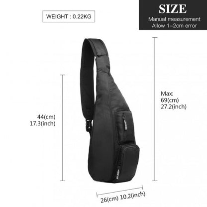 LB1934 - Miss Lulu Casual Single Strap Sling Backpack - Black