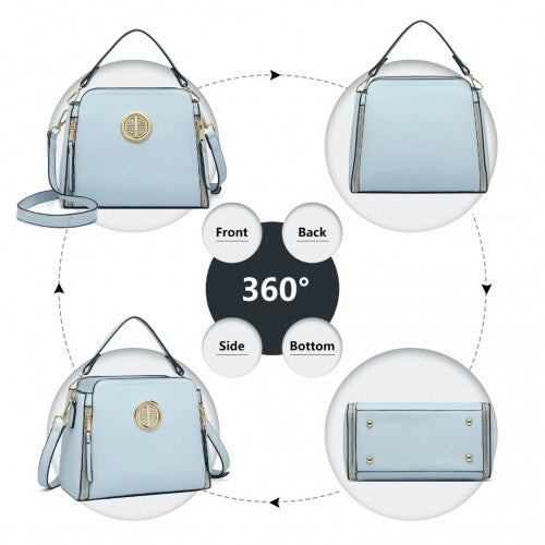LB2126 - Miss Lulu Leather Look Practical Crossbody Bag - Blue