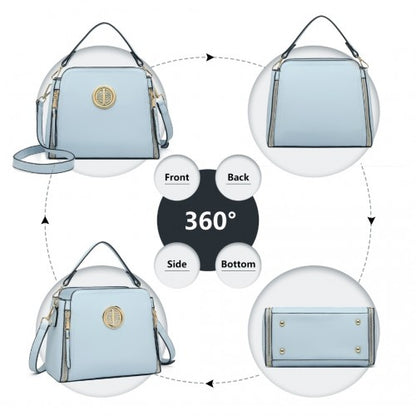 LB2126 - Miss Lulu Leather Look Practical Crossbody Bag - Blue