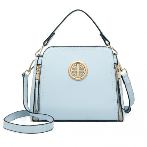 LB2126 - Miss Lulu Leather Look Practical Crossbody Bag - Blue