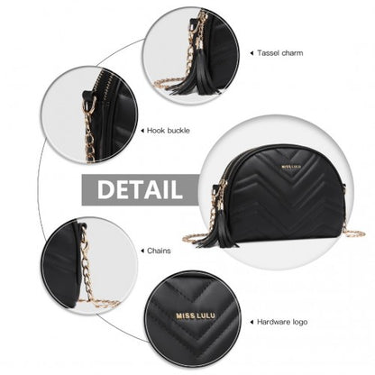 LB2236 - Miss Lulu Trendy Tassel Crossbody Bag - Grey