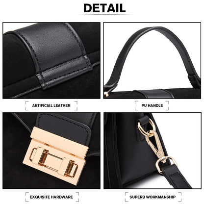 Miss Lulu LB6872 black handbag – detail view 5