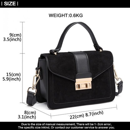 Miss Lulu LB6872 black handbag – detail view 7