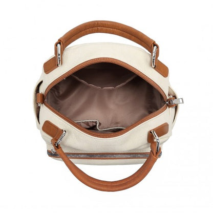 Miss Lulu LB6907 beige and brown shoulder bag – detail view 9