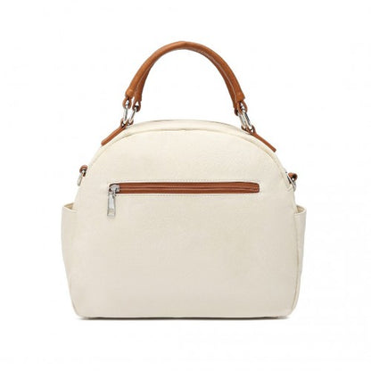 Miss Lulu LB6907 beige and brown shoulder bag – detail view 7