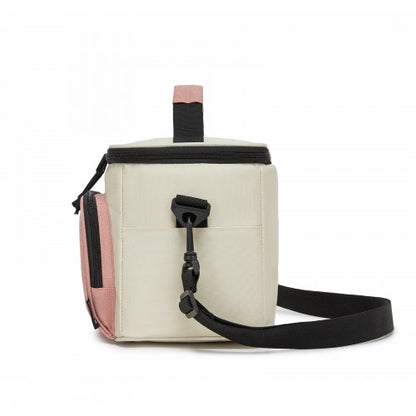 Kono LBK2534 beige and pink bag – rear view