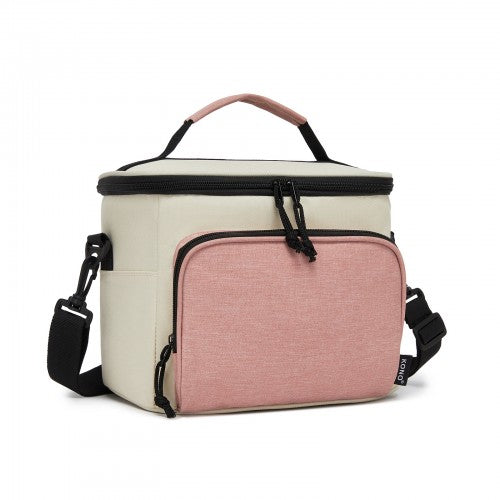 Kono LBK2534 beige and pink bag – front view