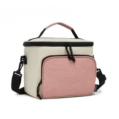 Kono LBK2534 beige and pink bag – front view