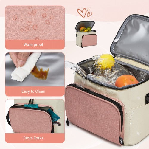 Kono LBK2534 beige and pink bag – detail view 9