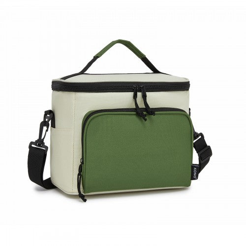 Kono LBK2534 beige and green bag – front view