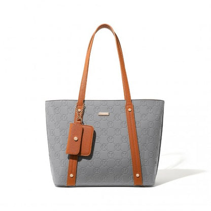 LD2217 - Miss Lulu 4 Pieces Glossy Leather Tote Bag Set