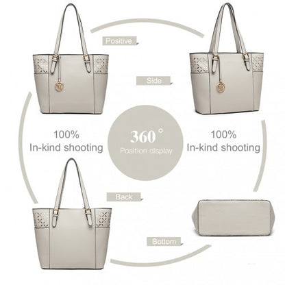 LG1943 - MISS LULU LASER CUT OUT TOTE SHOPPER BAG