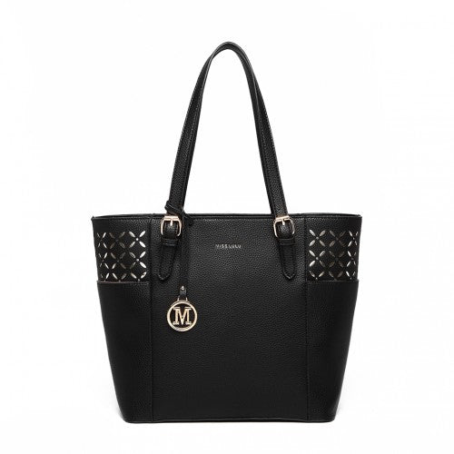 LG1943 - MISS LULU LASER CUT OUT TOTE SHOPPER BAG