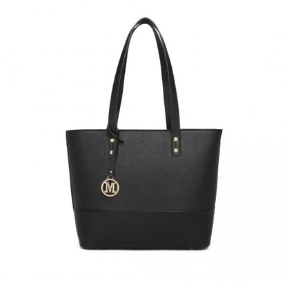 LG2023 - Miss Lulu Elegant 3-Piece Leather Look Tote Bag Set - Versatile & Chic for Every Occasion - Black