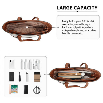 Miss Lulu LG2023 beige and brown luggage set – rear view