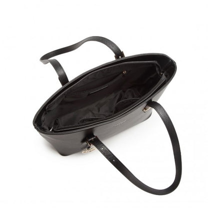 Miss Lulu LG2110 black handbag set – side view