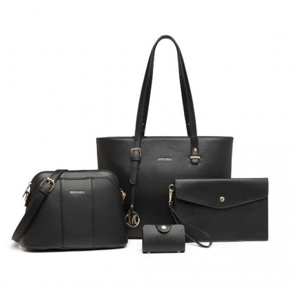 Miss Lulu LG2110 black handbag set – detail view 10