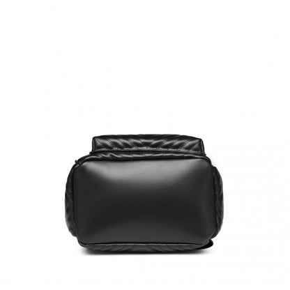 LG2323 - Miss Lulu Water-resistant Chic PU Leather Backpack - Black