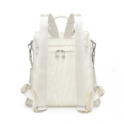 LG2333 - Miss Lulu Versatile Anti-Theft PU Leather Convertible Bag And Backpack - Beige
