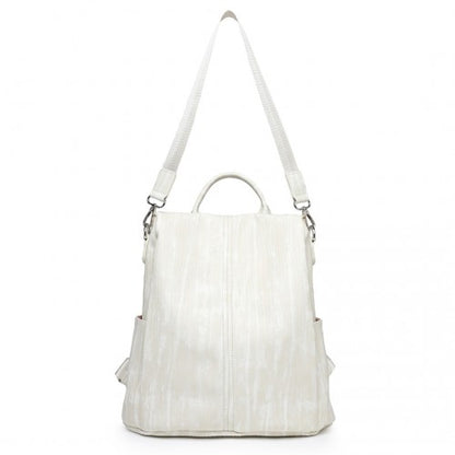 LG2333 - Miss Lulu Versatile Anti-Theft PU Leather Convertible Bag And Backpack - Beige