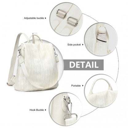 LG2333 - Miss Lulu Versatile Anti-Theft PU Leather Convertible Bag And Backpack - Beige