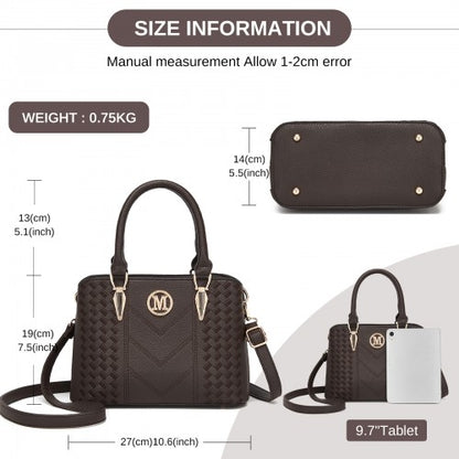 LG6865 - Miss Lulu Leather Look Weave Effect Shoulder Bag
