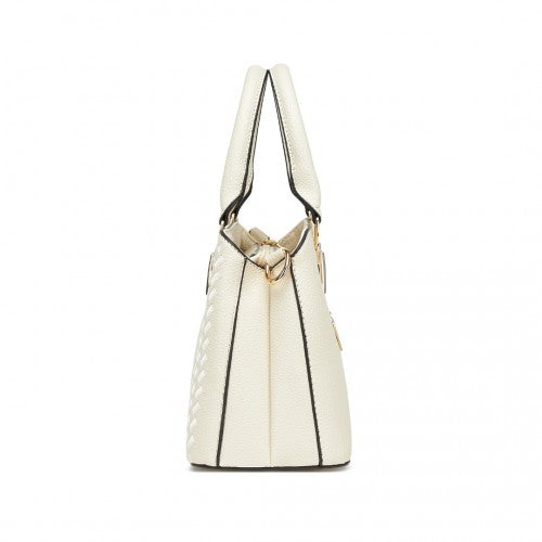 Miss Lulu LG6865 beige shoulder bag – rear view