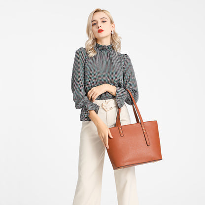 Miss Lulu LG6931 brown handbag set – side view