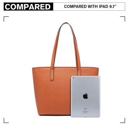 Miss Lulu LG6931 brown handbag set – detail view 5