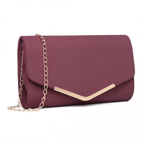 LH1756 - Miss Lulu Leather Look Envelope Clutch Bag