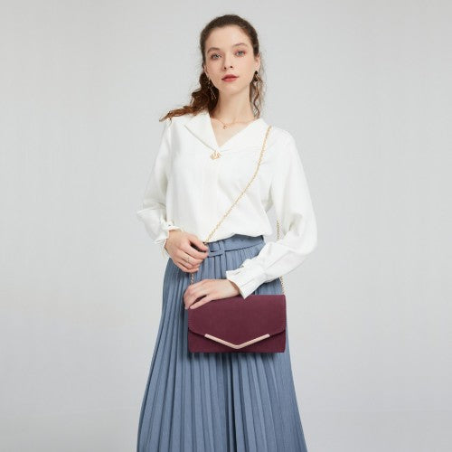 Miss Lulu LH1756 red clutch bag – detail view 7