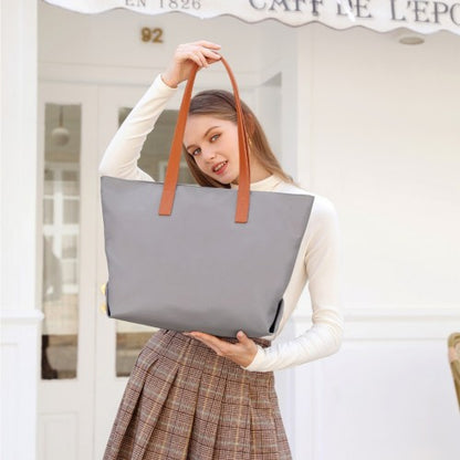 LH2240 - Miss Lulu Casual Waterproof Shopping Tote Bag - Grey