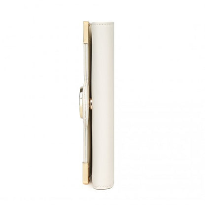 LP2022 - Miss Lulu Leather Look Classic Long Purse - Beige