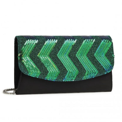 LP2311 - Miss Lulu Gorgeous Sequins Evening Clutch Bag Chain Shoulder Bag