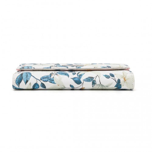 Easy Luggage LP2353F - Miss Lulu Ladies' Flower Printed PU Leather Long Purse - Beige