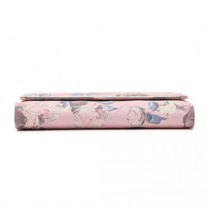 LP2353F - Miss Lulu Ladies' Flower Printed PU Leather Long Purse - Pink