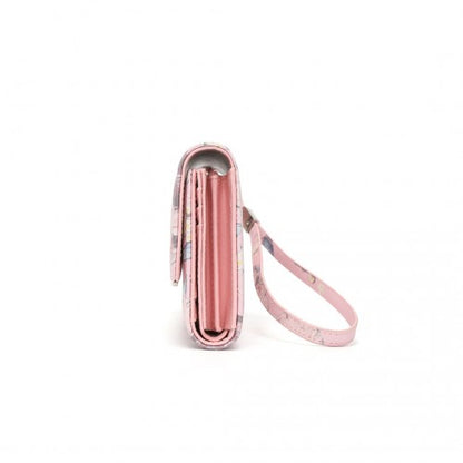 Easy Luggage LP2353F - Miss Lulu Ladies' Flower Printed PU Leather Long Purse - Pink