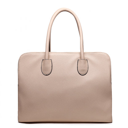 LT1726 - Miss Lulu Textured PU Leather Medium Size Classic Tote Bag Shoulder Bag
