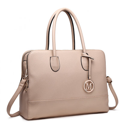 LT1726 - Miss Lulu Textured PU Leather Medium Size Classic Tote Bag Shoulder Bag