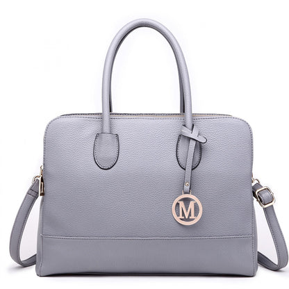 LT1726 - Miss Lulu Textured PU Leather Medium Size Classic Tote Bag Shoulder Bag