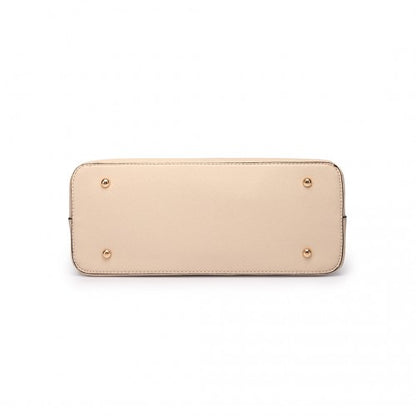 LT6648 - Miss Lulu Three Piece Tote Shoulder Bag And Clutch - Beige