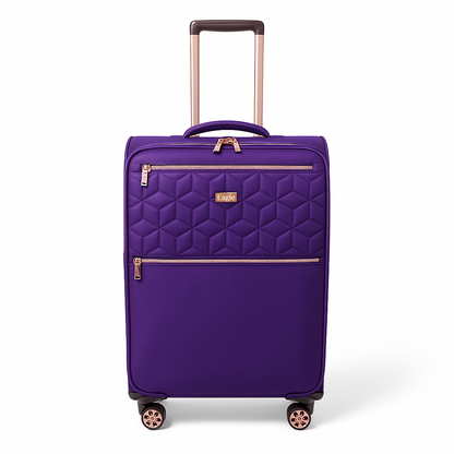 EAGLE Skyper Expandable Softshell Luggage – Super Light, 8-Wheel Spinner - Purple