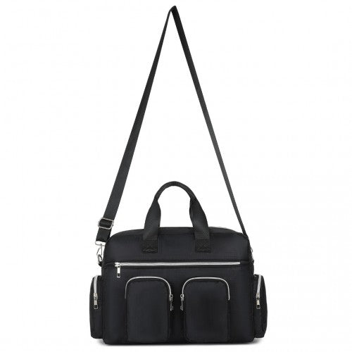 MSK2436 - Kono Large Capacity Travel Bag with Multiple Zippered Pockets Perfect For Daily Use - Black