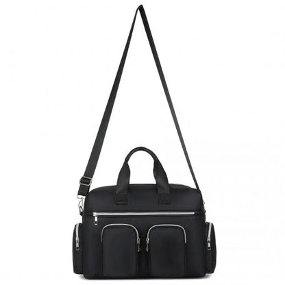 MSK2436 - Kono Large Capacity Travel Bag with Multiple Zippered Pockets Perfect For Daily Use - Black