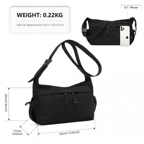 Miss Lulu MSM2424 black crossbody bag – detail view 9