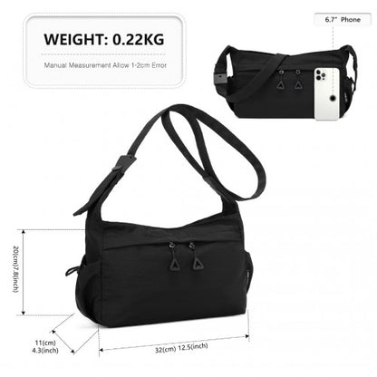 Miss Lulu MSM2424 black crossbody bag – detail view 9
