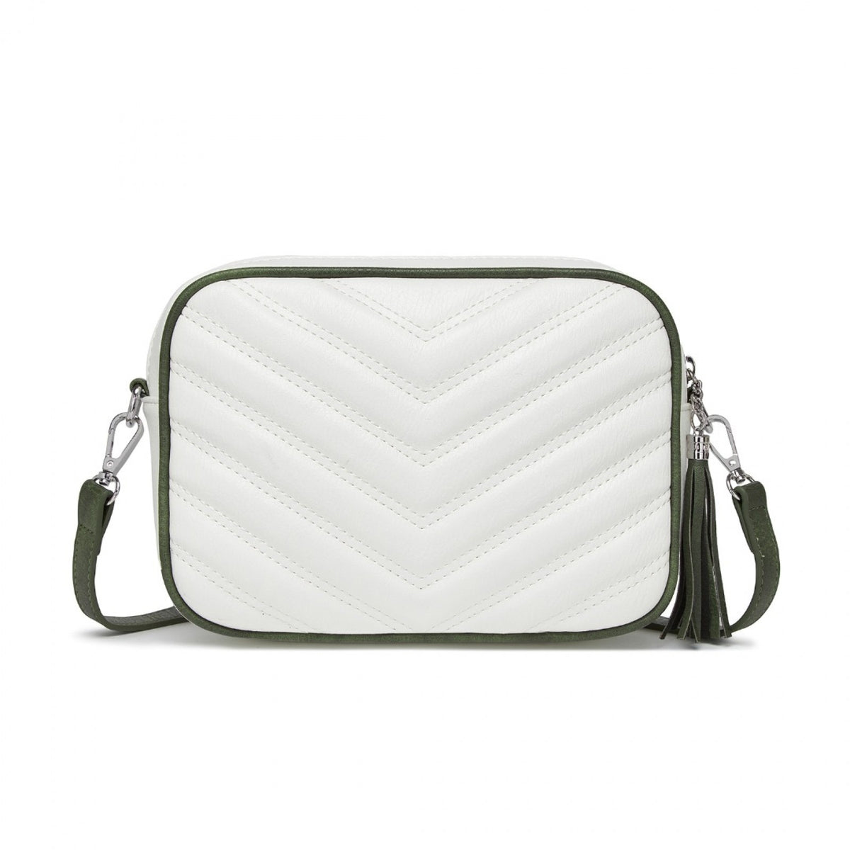 Miss Lulu MSM2460 white and green crossbody bag – detail view 9