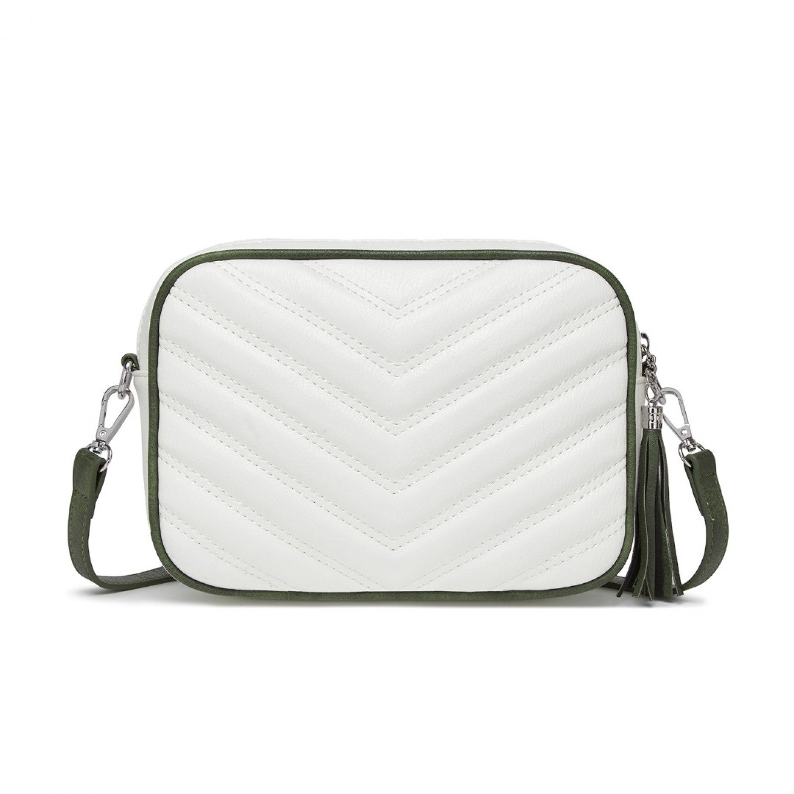Miss Lulu MSM2460 white and green crossbody bag – detail view 9