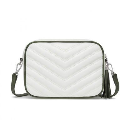 Miss Lulu MSM2460 white and green crossbody bag – detail view 9